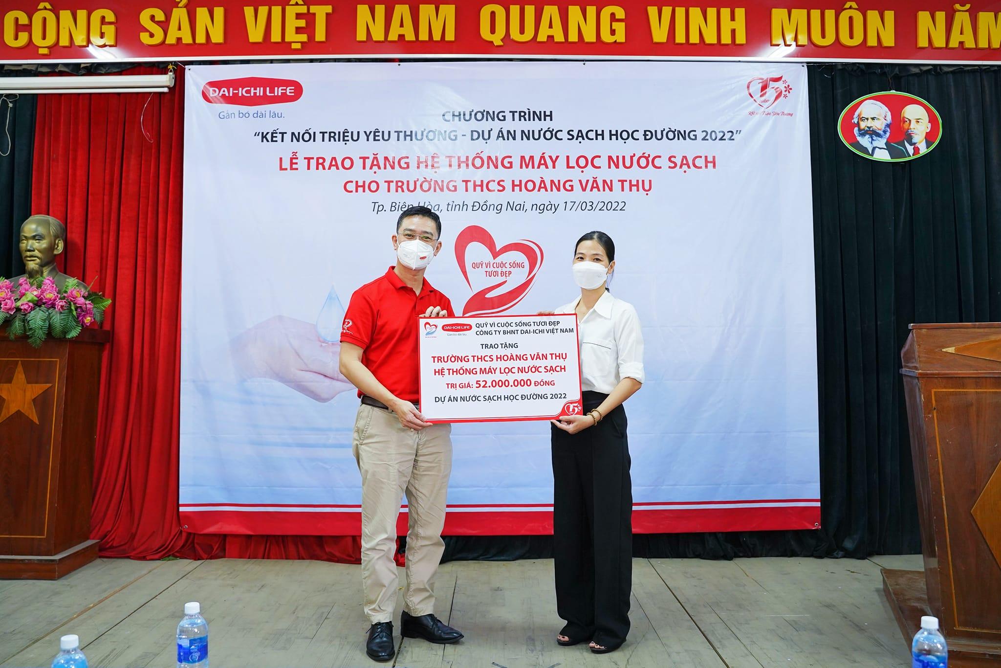 Dai-ichi Life Việt Nam triển khai chương trình “Kết nối Triệu Yêu Thương – Dự án Nước sạch học đường 2022” tại tỉnh Đồng Nai và tỉnh Đắk Nông